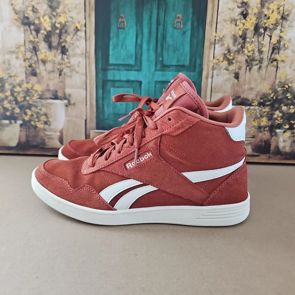 Reebok Rust Brown Orange Suede Leather Club High-top Lace Up Sneaker Size 11